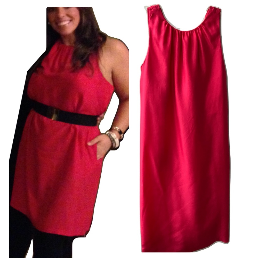 Red Silk Sheath Dress!